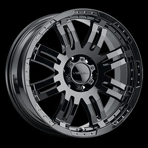 Vision Warrior 375 Gloss Black Wheel with Machined Face (18x8