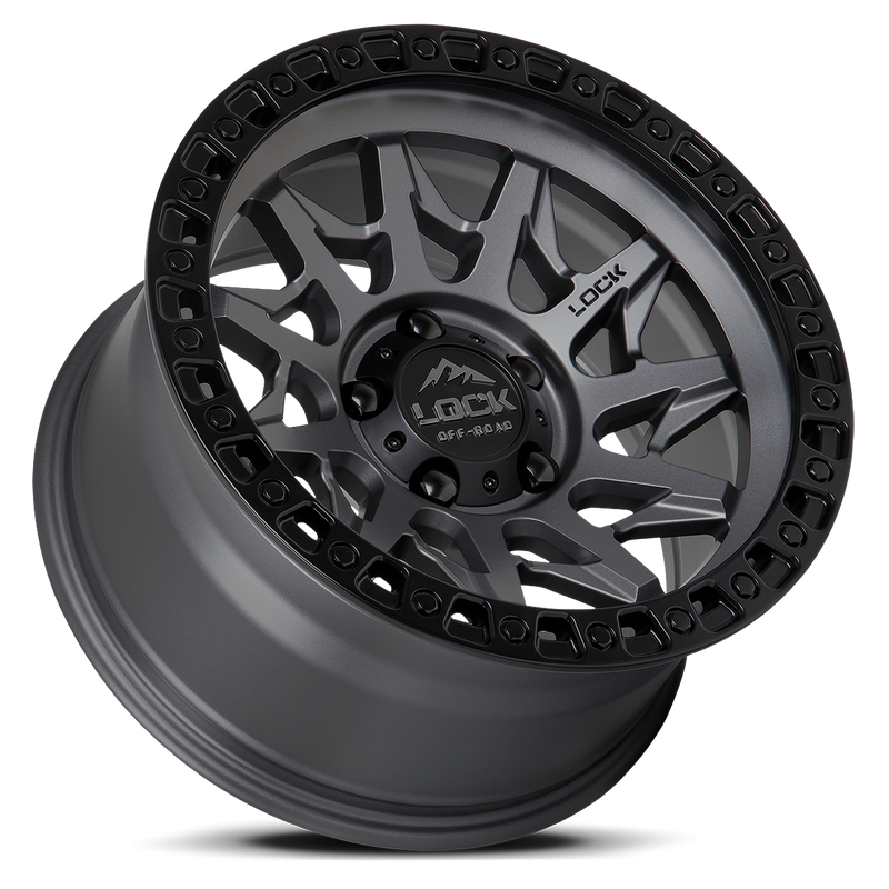 20x10 Lock Off-Road Lunatic Matte Grey Black Ring 8x170 ET-18