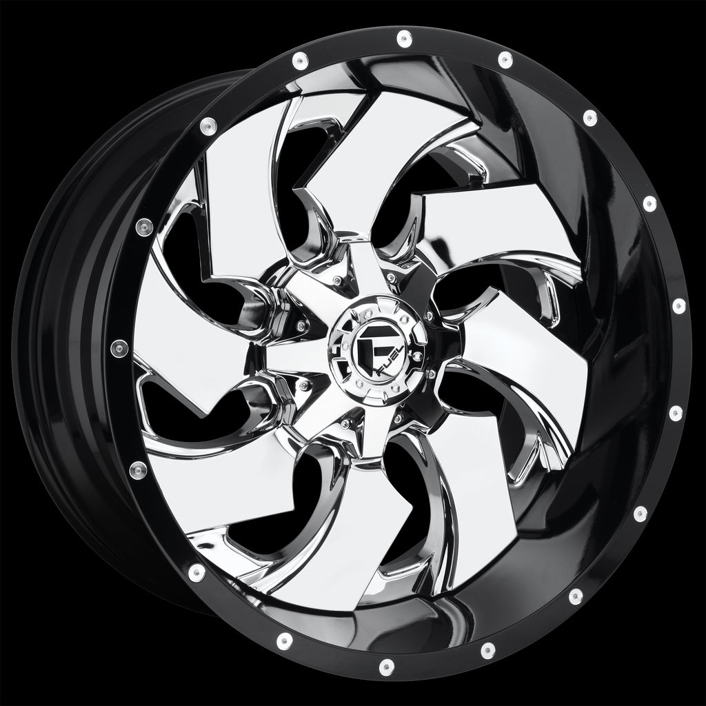 20X9 Fuel D240 Cleaver Chrome Plated Gloss Black Lip 8X180 ET20 wheel
