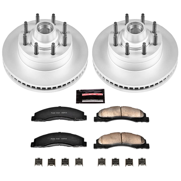 PowerStop Genuine Geomet Coated Rotor and Low-Dust Ceramic Brake Pad Kit