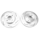 PowerStop Evolution Drilled Slotted Rotors Pair Front For Mitsubishi Mirage