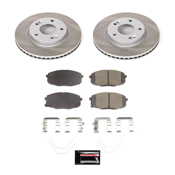 PowerStop Semi-Coated Rotor and Low-Dust Ceramic Brake Pad Kit