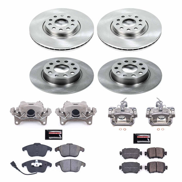PowerStop OE Stock Replacement Low-Dust Ceramic Brake Pad, Rotor and Caliper Kit