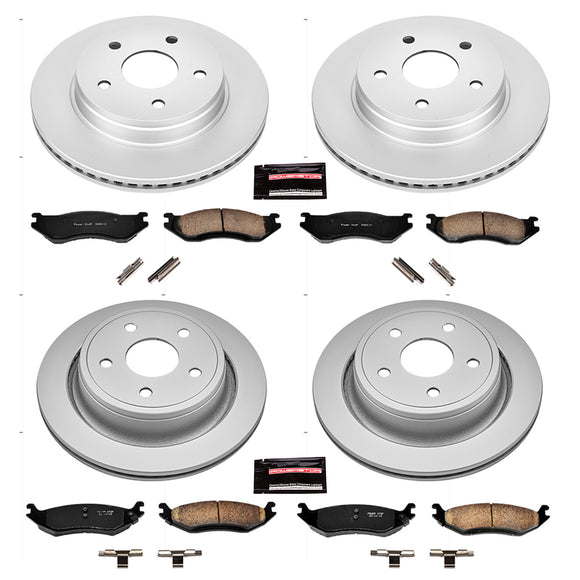 PowerStop Genuine Geomet Coated Rotor and Low-Dust Ceramic Brake Pad Kit
