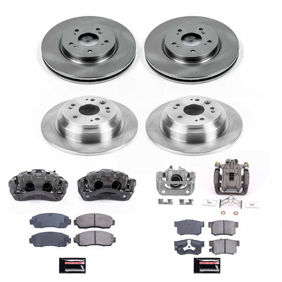 PowerStop OE Stock Replacement Low-Dust Ceramic Brake Pad, Rotor and Caliper Kit