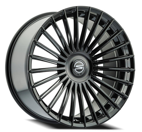 22x9 Select Precision Alloys BRISTOL Glossy Black Wheel 5x112 ET20 CB66.53