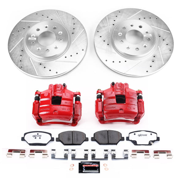 PowerStop Z26 Street Performance Ceramic Brake Pad, Drilled Slotted Rotor, and C