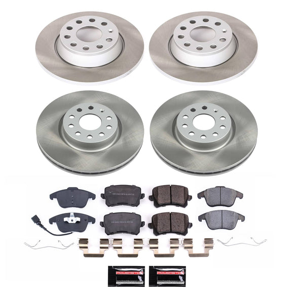 PowerStop Semi-Coated Rotor and Low-Dust Ceramic Brake Pad Kit