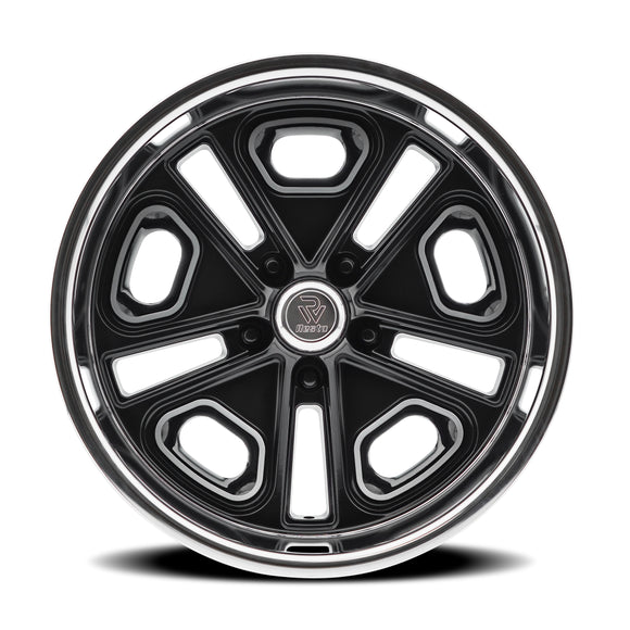17x9.5 Resto Del Ray Glossy Black Diamond Cut Lip 5x120.7 ET1 CB72.69 Wheel