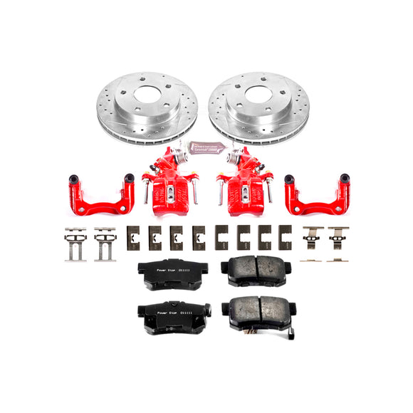 PowerStop Z23 Daily Driver Carbon-Fiber Ceramic Pads Drilled & Slotted Rotor & C
