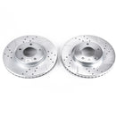 PowerStop Evolution Drilled Slotted Rotors Pair Front For Lincoln MKX