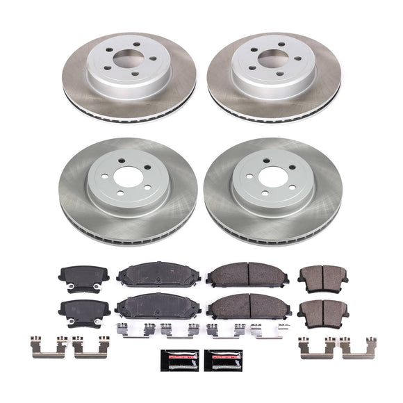 PowerStop Semi-Coated Rotor and Low-Dust Ceramic Brake Pad Kit