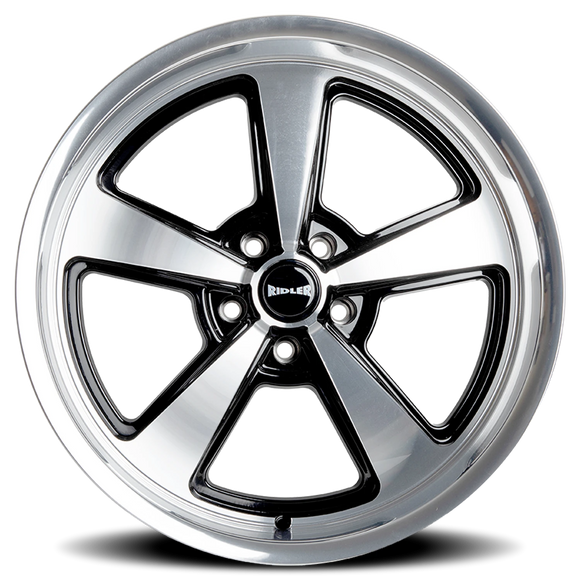 18x8 Ridler 652 Gloss Black Diamond Cut Face And Lip 5x127 ET0 Wheel