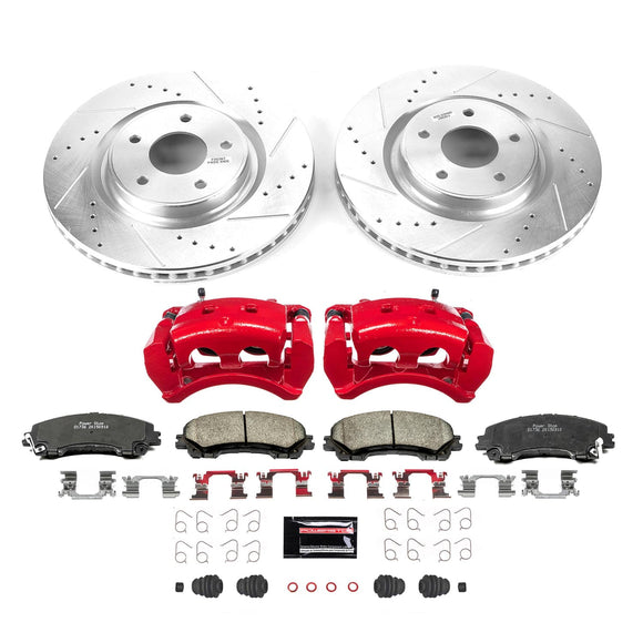 PowerStop Z23 Daily Driver Carbon-Fiber Ceramic Pads Drilled & Slotted Rotor & C