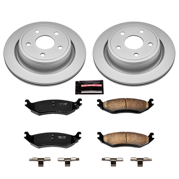 PowerStop Genuine Geomet Coated Rotor and Low-Dust Ceramic Brake Pad Kit