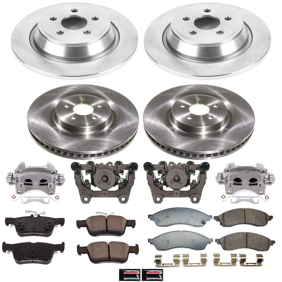 OE Stock Replacement Low-Dust Ceramic Brake Pad, Rotor and Caliper Kit