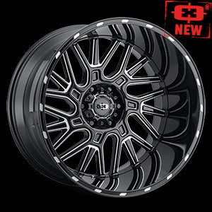 24x12 Vision 404 Gloss Black Milled Spoke 8x165.1 ET-51 wheel/rim