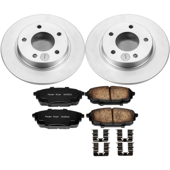 PowerStop Genuine Geomet Coated Rotor and Low-Dust Ceramic Brake Pad Kit
