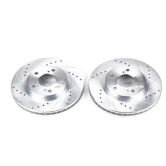 PowerStop Evolution Drilled Slotted Rotors Pair Front For Honda Odyssey