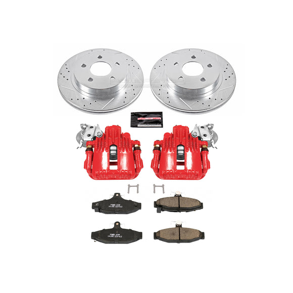 PowerStop Z23 Daily Driver Carbon-Fiber Ceramic Pads Drilled & Slotted Rotor & C