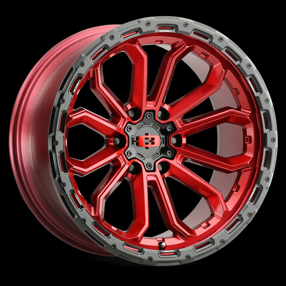 20x9 Vision 405 Korupt Gloss Red w/Gloss Black Lip 6x135 ET12 Wheel Rim - 0