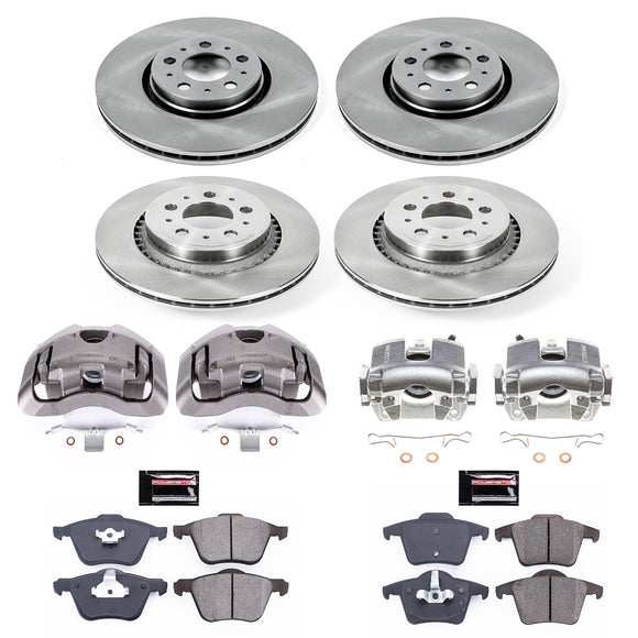 PowerStop OE Stock Replacement Low-Dust Ceramic Brake Pad, Rotor and Caliper Kit