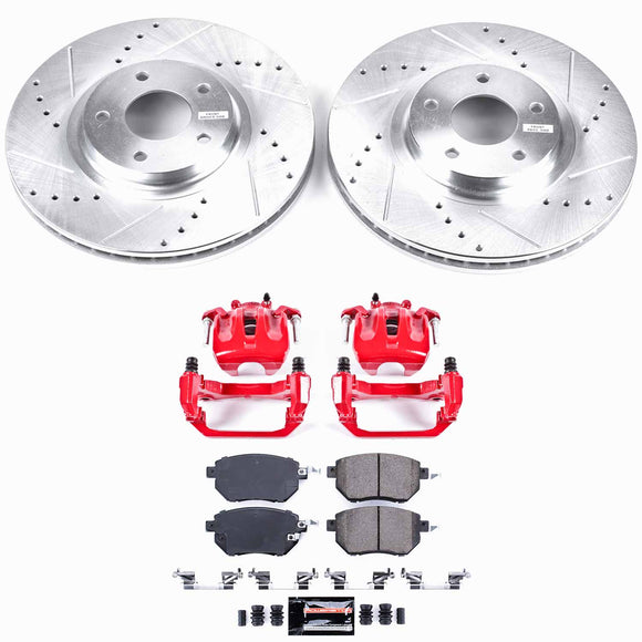 PowerStop Z23 Daily Driver Carbon-Fiber Ceramic Pads Drilled & Slotted Rotor & C