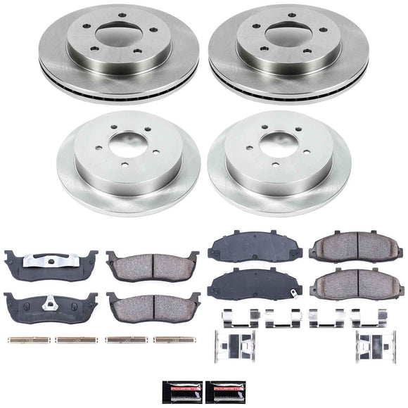 PowerStop OE Stock Replacement Low-Dust Ceramic Brake Pad and Rotor Kit