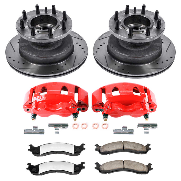 PowerStop Z36 Truck and SUV Ceramic Brake Pad, Drilled & Slotted Rotor, and Cali