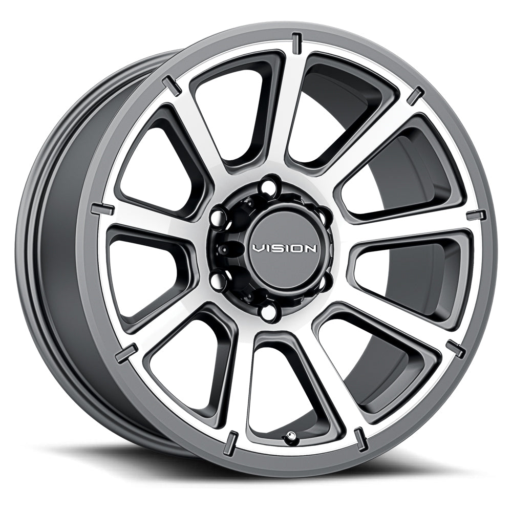 17x8.5 Vision 353 Turbine Gunmetal Machined Face 8x170 ET18 Wheel Rim - 0