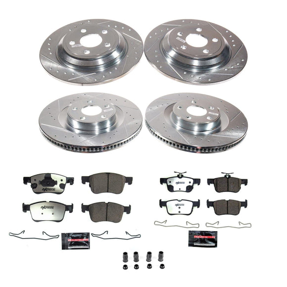 PowerStop Z36 Carbon-Fiber Ceramic Brake Pad with Drilled and Slotted Rotor Kit