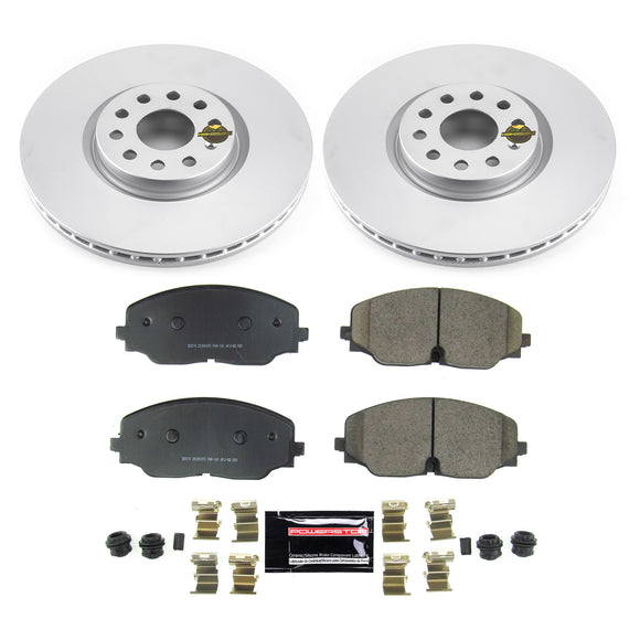 PowerStop Genuine Geomet Coated Rotor and Carbon-Fiber Ceramic Brake Pad Kit