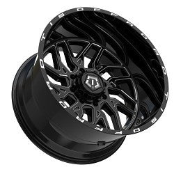 22x10 TIS 544BM Black & Milled 8x165.1 8x6.5 ET-19 Wheel Rim