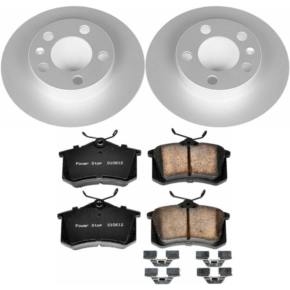 PowerStop Genuine Geomet Coated Rotor and Carbon-Fiber Ceramic Brake Pad Kit