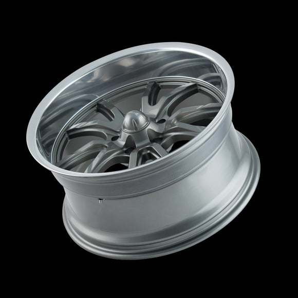 18x8 Ridler 650 Grey/Polished Lip Wheel/Rim 5x114.3 5-114.3 18-8 ET0