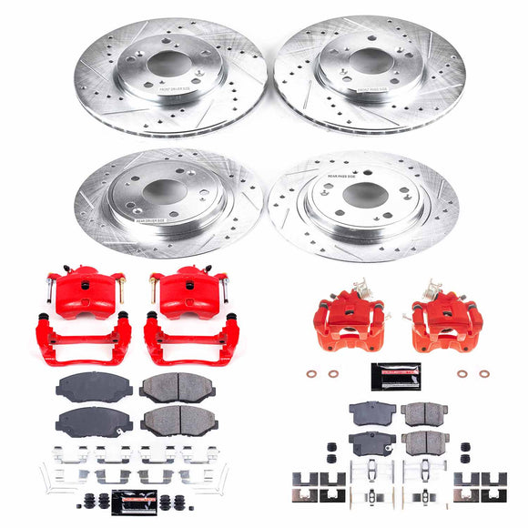 PowerStop Z23 Daily Driver Carbon-Fiber Ceramic Pads Drilled & Slotted Rotor & C