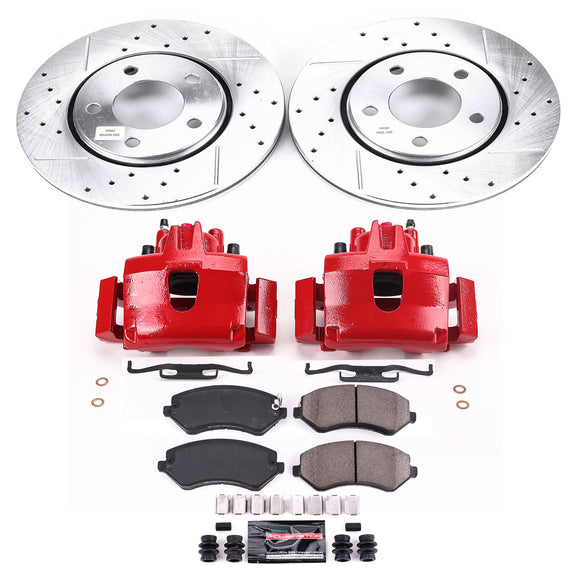 PowerStop Z23 Daily Driver Carbon-Fiber Ceramic Pads Drilled & Slotted Rotor & C
