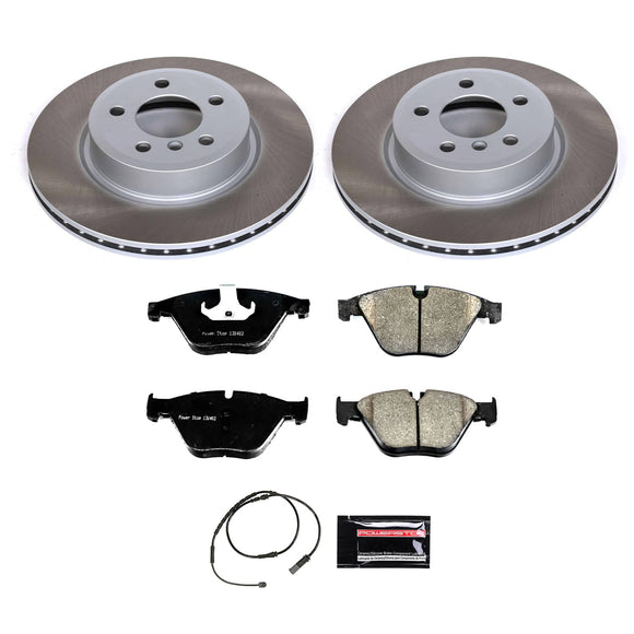 PowerStop Semi-Coated Rotor and Low-Dust Ceramic Brake Pad Kit