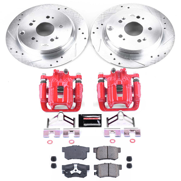 PowerStop Z23 Daily Driver Carbon-Fiber Ceramic Pads Drilled & Slotted Rotor & C
