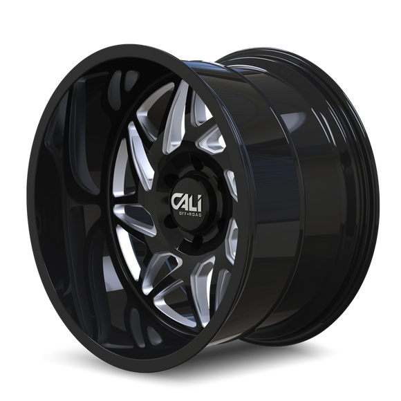20x12 Cali Off-Road 9112 Gemini Gloss Black Milled 6x135 ET-51 Wheel Rim