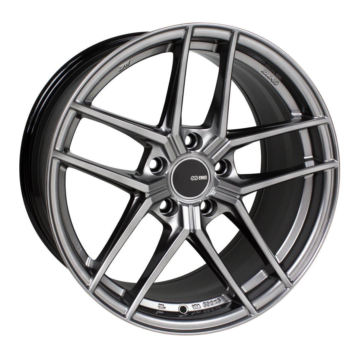 19X9.5 Enkei TY5 Wheel/Rim Hyper Silver 5x114.3 ET15 19-9.5 5-114.3 Each