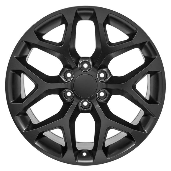 20" Replica Wheel CV98B Fits Chevy Silverado Rim 20x9 Satin Black Wheel