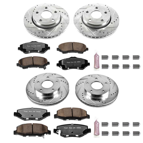 PowerStop Z36 Carbon-Fiber Ceramic Brake Pad with Drilled and Slotted Rotor Kit
