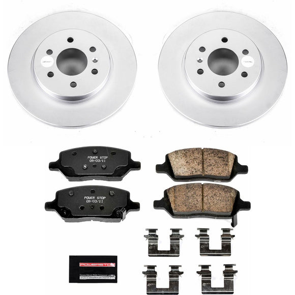 PowerStop Genuine Geomet Coated Rotor and Low-Dust Ceramic Brake Pad Kit