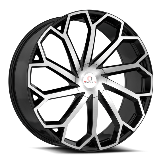 18x8 Cavallo CLV-51 Gloss Black Machined 5x114.3/120 ET35 wheel/rim
