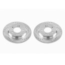 PowerStop Evolution Drilled Slotted Rotors Pair Rear For Kia Optima
