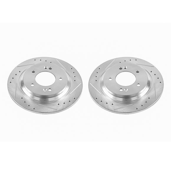 PowerStop Evolution Drilled Slotted Rotors Pair Rear For Kia Optima
