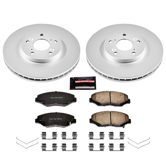 PowerStop Genuine Geomet Coated Rotor and Low-Dust Ceramic Brake Pad Kit