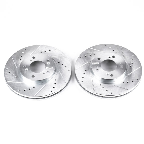 PowerStop Evolution Drilled Slotted Rotors Pair Front For Acura RL