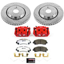 PowerStop Z26 Street Performance Ceramic Brake Pad, Drilled Slotted Rotor, and C